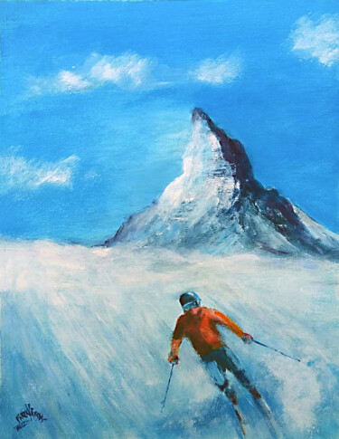 Malerei mit dem Titel "Zermatt" von Faruk Köksal, Original-Kunstwerk, Acryl