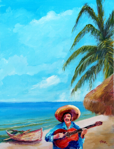 Peinture intitulée "Tulum / Mexico" par Faruk Köksal, Œuvre d'art originale, Acrylique