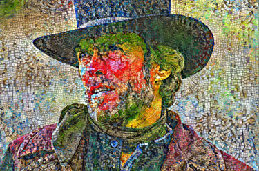 Arts numériques intitulée "Clint Eastwood" par Faruk Soyarat, Œuvre d'art originale, Peinture numérique