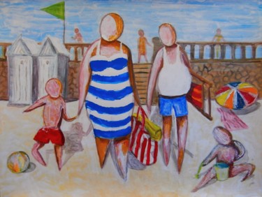Peinture intitulée "la plage" par Off Olivier Fasquel, Œuvre d'art originale