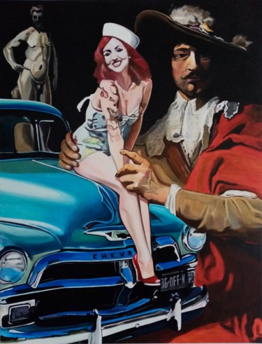 Pintura titulada "PIN-UP" por Off Olivier Fasquel, Obra de arte original