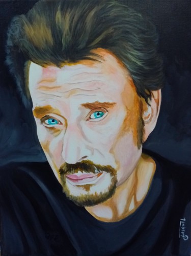 Painting titled "JOHNNY H." by Off Olivier Fasquel, Original Artwork, Acrylic