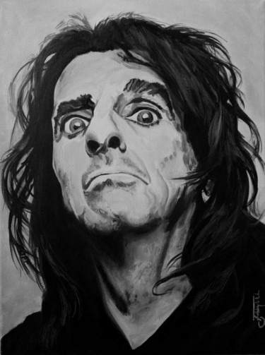 Painting titled "Alice Cooper" by Off Olivier Fasquel, Original Artwork, Acrylic