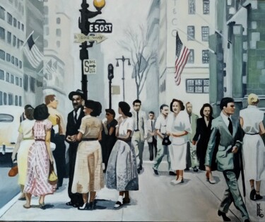 Malarstwo zatytułowany „rue de New York” autorstwa Off Olivier Fasquel, Oryginalna praca, Akryl