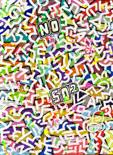 Картина под названием "No SO2" - Fat Nanard, Подлинное произведение искусства, Акрил