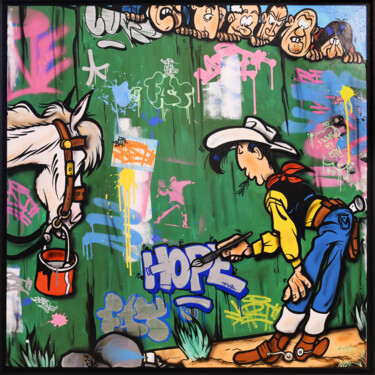 Peinture intitulée "Lucky Luke Graffiti" par Fat, Œuvre d'art originale, Acrylique Monté sur Châssis en bois