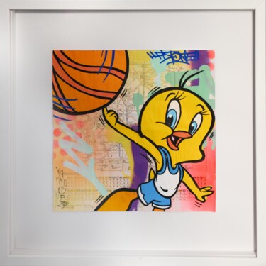 Картина под названием "Titi Basket" - Fat, Подлинное произведение искусства, Акрил Установлен на Деревянная рама для носилок