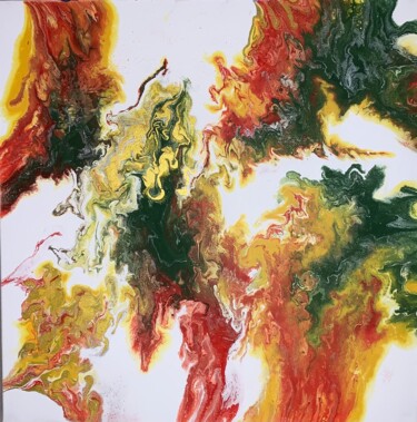 Pittura intitolato "Volcan tricolore" da Fatarts, Opera d'arte originale, Acrilico