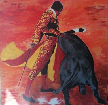 Painting titled "TERRE DE SANG" by Olga Sales, Original Artwork, Acrylic