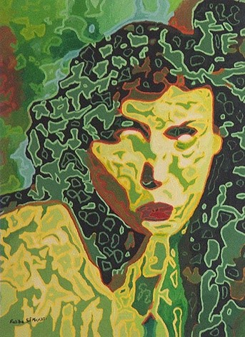 Pittura intitolato "La regard profond" da Fatiha Bougaci, Opera d'arte originale
