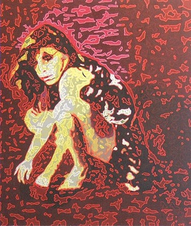 Painting titled "La femme ignorée" by Fatiha Bougaci, Original Artwork, Oil