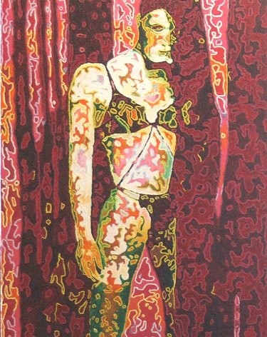 Painting titled "La cachottière" by Fatiha Bougaci, Original Artwork, Oil