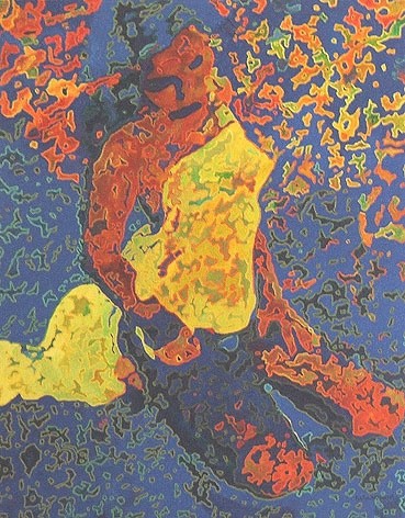 Peinture intitulée "La tahitienne" par Fatiha Bougaci, Œuvre d'art originale, Huile