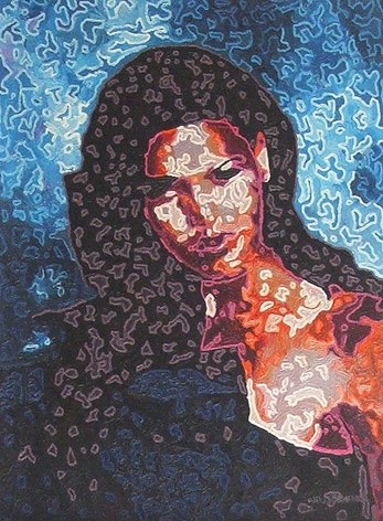 Painting titled "Fleur de Miss" by Fatiha Bougaci, Original Artwork, Oil