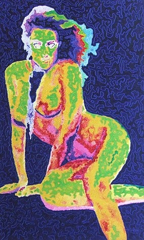 Картина под названием "La libertine" - Fatiha Bougaci, Подлинное произведение искусства, Масло