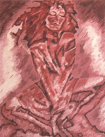 Painting titled "Mélancolie" by Fatiha Bougaci, Original Artwork, Oil