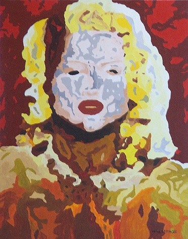 Painting titled "La blonde" by Fatiha Bougaci, Original Artwork