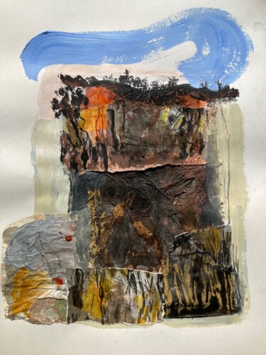 Pintura titulada "Burnt land i" por Fatima Fernandes, Obra de arte original, Collages