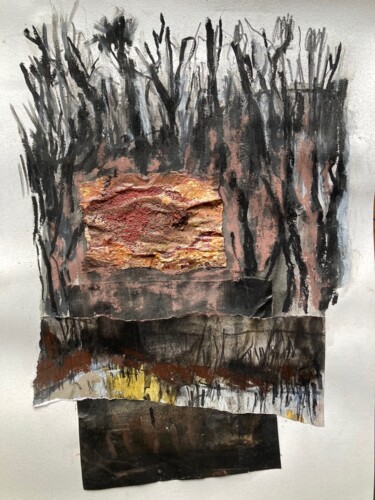Painting titled "Burnt land ii" by Fatima Fernandes, Original Artwork, Acrylic