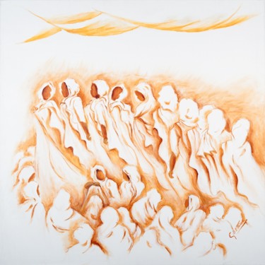 Peinture intitulée "choeur de femmes 2" par Fatima Gillet, Œuvre d'art originale, Acrylique