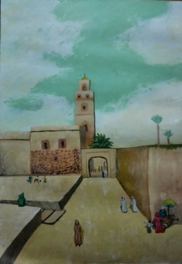 Painting titled "Balade à la médina" by Fatima Zahra, Original Artwork, Acrylic