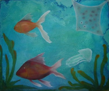 Pintura intitulada "Peixes" por Maria De Fátima Gomes, Obras de arte originais