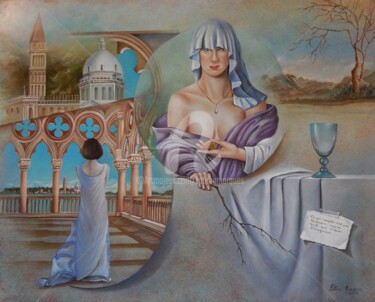 Malerei mit dem Titel "Contemplando a vida" von Fatima Marques, Original-Kunstwerk, Öl
