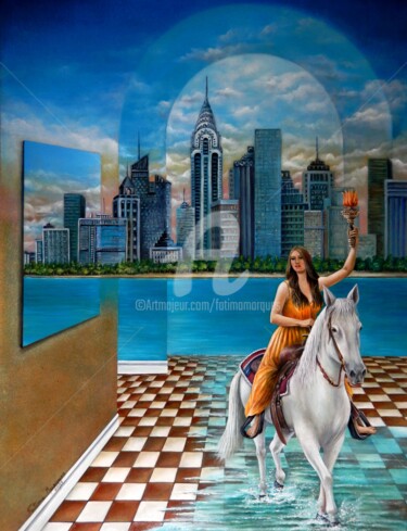 Картина под названием "Liberdade" - Fatima Marques, Подлинное произведение искусства, Масло