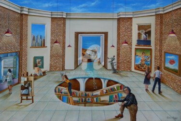 Pittura intitolato "O mundo surreal de…" da Fatima Marques, Opera d'arte originale, Olio