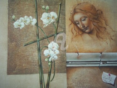 Pintura titulada "La Poesie" por Fatima Marques, Obra de arte original, Oleo Montado en Panel de madera