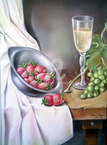Painting titled "Brinde" by Fatima Marques, Original Artwork, Oil