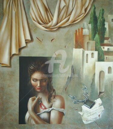 Painting titled "Passion secrète...L…" by Fatima Marques, Original Artwork, Oil