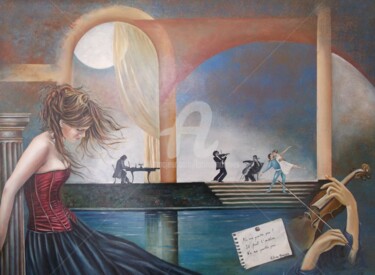 Pittura intitolato "Ne me quitte pas" da Fatima Marques, Opera d'arte originale, Olio