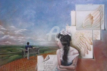 Pintura intitulada "une-partie-de-moi-a…" por Fatima Marques, Obras de arte originais, Acrílico