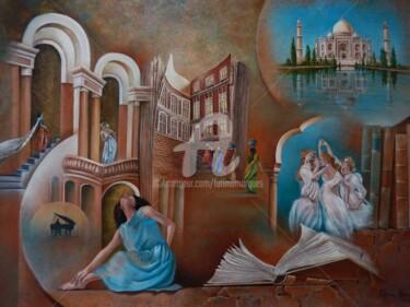 Painting titled "Encantamento" by Fatima Marques, Original Artwork, Oil