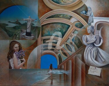 Malerei mit dem Titel "Sagrado Feminino" von Fatima Marques, Original-Kunstwerk, Öl