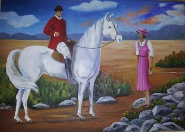 Painting titled "a-volta-da-cavalgad…" by Fatima Cabral, Original Artwork