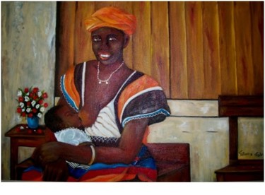 Pintura intitulada "amamentacao.jpg" por Fatima Cabral, Obras de arte originais