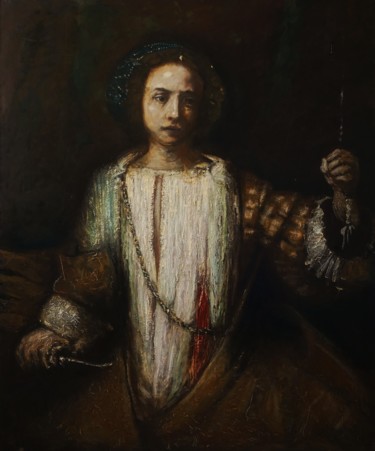 Painting titled "Lucrezia Borgia Rem…" by Fatmir Brezanin, Original Artwork, Oil