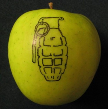 Drawing titled "Apple Gernade" by Fat Tony, Original Artwork