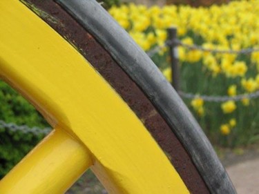 Photography titled "The Yellow Wheel" by Fat Tony, Original Artwork