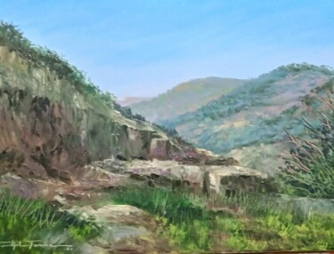 Painting titled "Landscape from Batn…" by Faudhil Tamine, Original Artwork, Oil