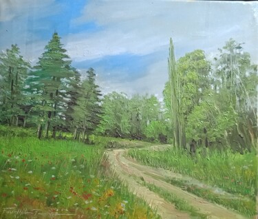 Painting titled "Landscape from Alge…" by Faudhil Tamine, Original Artwork, Oil