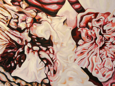 Картина под названием "White Nectarine 1" - Faustina, Подлинное произведение искусства, Масло Установлен на Деревянная рама…