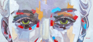 Картина под названием "occhi" - Fausto Dipinti, Подлинное произведение искусства, Масло Установлен на Деревянная рама для но…