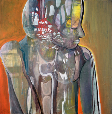 Pittura intitolato "Senza Titolo (Donna…" da Fausto Fiato, Opera d'arte originale, Acrilico
