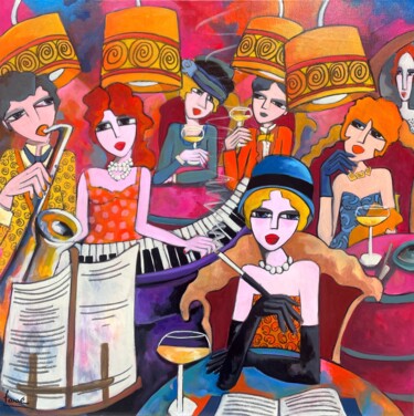 Peinture intitulée "Jolies dames" par Fauve, Œuvre d'art originale, Acrylique Monté sur Châssis en bois