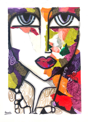 Painting titled "Sensualité" by Fauve, Original Artwork, Acrylic Mounted on Wood Stretcher frame