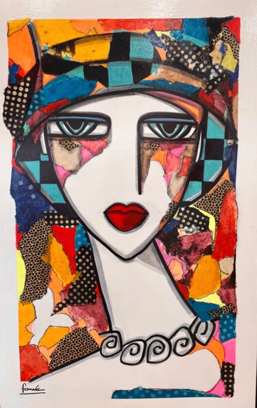 Painting titled "Poésie." by Fauve, Original Artwork, Acrylic Mounted on Wood Stretcher frame