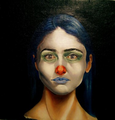 绘画 标题为“sad clown” 由Faycal Er-Ryhani, 原创艺术品, 颜料